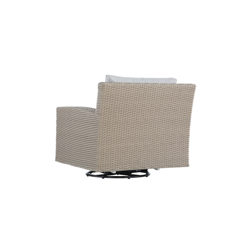 Rosecliff Heights Brick Outdoor Swivel Glider Chair with Cushions Wayfair